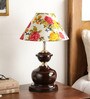Castle Yellow Fabric Shade Night Lamp With Metal Base