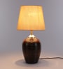Jumilla Yellow Fabric Shade Night Lamp With Teracotta Base