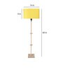 Traditional Yellow Fabric Shade Club Floor Lamp With Wood Base