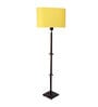 Desmond Yellow Fabric Shade Club Floor Lamp With Wood Base