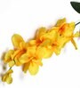 Yellow Fabric Orchid Stone Artificial Flowers
