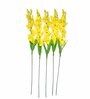 Yellow Fabric Orchid Artificial Flower Pack of 5
