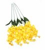 Yellow Fabric Orchid Stone Artificial Flowers