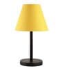 Yellow Fabric Shade Table Lamp, Minimalist Bedside Lamp with Metal Base for Bedroom, Living Room & Study