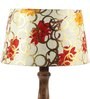 Yellow Fabric Shade Table Lamp with Brown and Yellow Base