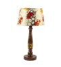 Yellow Fabric Shade Table Lamp with Brown and Yellow Base