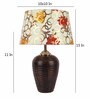 Yellow Fabric Shade Table Lamp With Brown Base