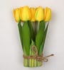 Yellow Fabric Fabric Stunning Tulip Artificial Flowers