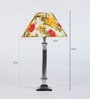 Yellow Fabric Shade Table Lamp with Silver Base