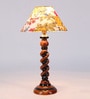 Desmond Yellow Fabric Shade Night Lamp With Wood Base