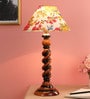 Desmond Yellow Fabric Shade Night Lamp With Wood Base