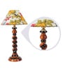 Desmond Yellow Fabric Shade Night Lamp With Wood Base