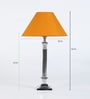 Yellow Fabric Shade Table Lamp with Silver Base