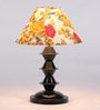 Elegant Yellow Fabric Shade Night Lamp With Metal Base
