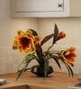 Yellow Faux Leather Magnolia Serenade Arrangement Pot With Flower
