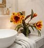 Yellow Faux Leather Magnolia Serenade Arrangement Pot With Flower