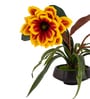 Yellow Faux Leather Magnolia Serenade Arrangement Pot With Flower