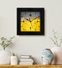 Floral Yellow Fiber Square Wall Clock