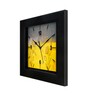 Floral Yellow Fiber Square Wall Clock
