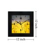 Floral Yellow Fiber Square Wall Clock