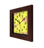 Abstraction Yellow Fiber Square Wall Clock