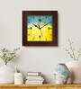 Modern Yellow Fiber Square Wall Clock