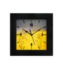 Floral Yellow Fiber Square Wall Clock