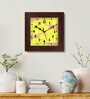 Abstraction Yellow Fiber Square Wall Clock