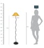 Yellow Fabric Shade Club Floor Lamp With Metal Base