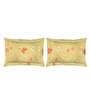Yellow Floral 104 TC Cotton Queen Sized Bed Sheets with 2 Pillow Covers