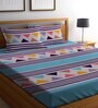 Blue Floral 120 TC Microfiber 3 Pieces Queen size Bedsheet Set