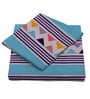 Blue Floral 120 TC Microfiber 3 Pieces Queen size Bedsheet Set