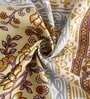 Yellow Floral 144 TC 100% Cotton Single Bed Sheet with Pillow Cover