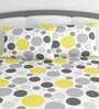 Yellow Abstract 144 TC Cotton King Size Bedsheet With 2 Pillow Covers