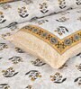 Yellow Cotton Floral 150 Tc Double King Sized Bedsheet With 2 Pillow Covers