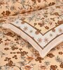 Yellow Floral 144 TC Cotton King Bedsheet and 2 Pillow Cover