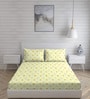 Yellow Floral 146 TC Cotton King Sized Bed Sheets with 2 Pillow Covers