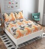 Yellow Floral 160 TC Cotton Queen Sized Bed Sheets with 2 Pillow Covers