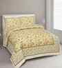 Yellow Floral 180 TC Cotton  King Sized Bedsheet with 2 Pillow Covers
