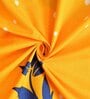 Yellow Floral 180 TC Cotton Blend Single Sized Bedsheet With 1 Pillow Cover