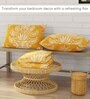 Yellow Floral 200 TC 100% Cotton Queen Size Bed Sheets with 2 Pillow Covers Serenity  Collection