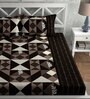 Brown Geometric 200 TC 100% Cotton Queen Size Bedsheet with 2 Pillow Covers