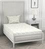 Yellow Floral 200 TC 100% Cotton Single Bedsheet With 1 Pillow Cover Solana Collection