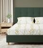 Yellow Floral 200 TC Cotton Double Bedsheet with 2 Pillow Covers