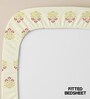 Yellow Floral 200 TC Cotton King Sized Fitted Bedsheet with 2 Pillow Covers