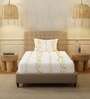 Yellow Floral 200 TC Cotton Single Bedsheet with 1 Pillow Cover