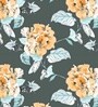 Blue Floral 220 Tc Cotton Super King Bedsheet With 2 Pillow Covers