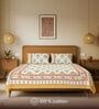 Yellow Floral 240 TC Cotton King Sized Bedsheet with 2 Pillow Covers