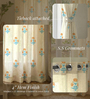 Yellow Cotton Floral 7 Ft Eyelet Door Curtains (Set Of 2)