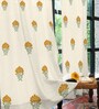 Yellow Cotton Floral 8 Ft Eyelet Door Curtains (Set Of 2)